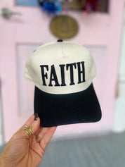 Faith Two Tone Snapback Hat - Black