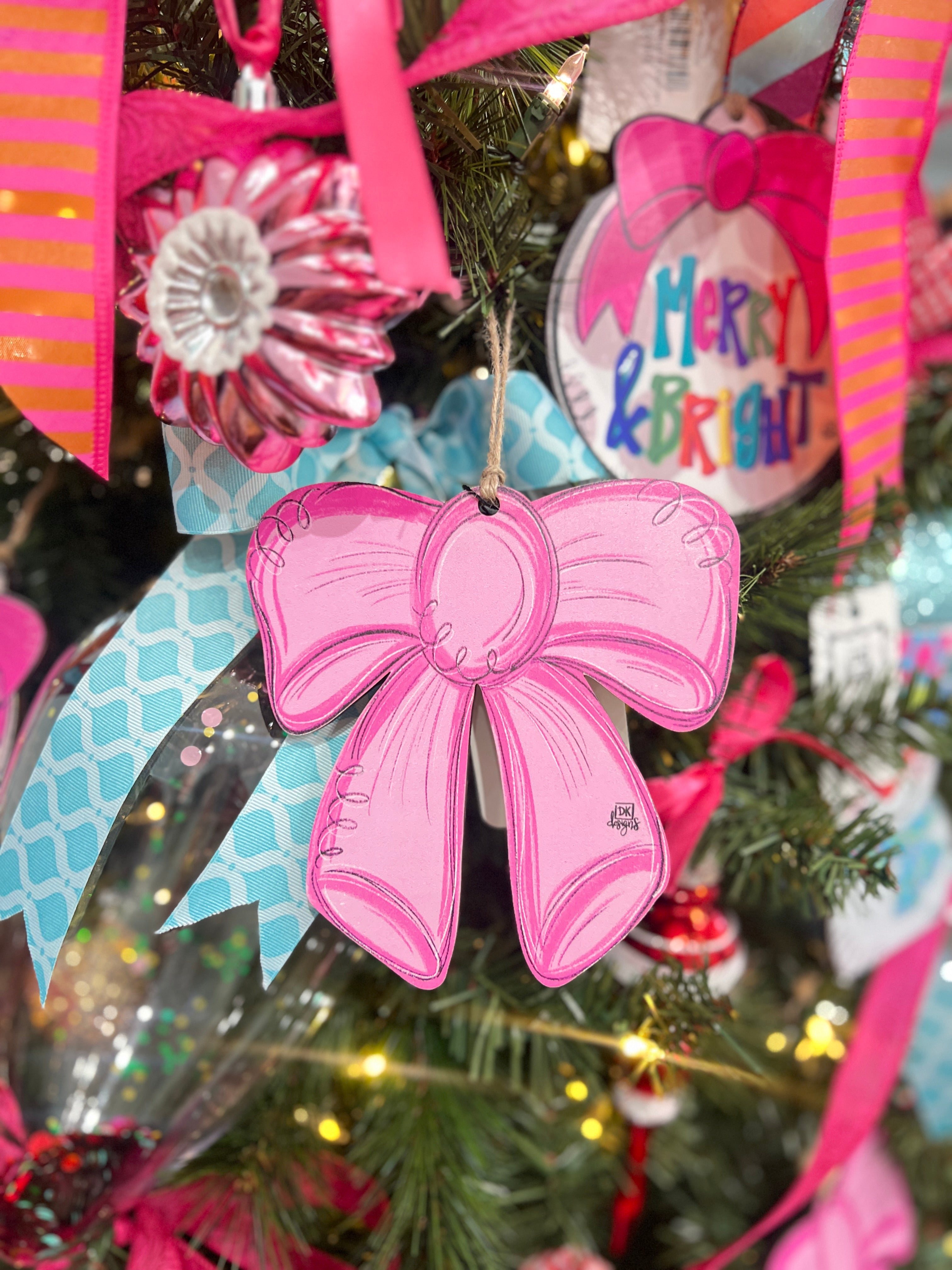 Pink Bow Ornament