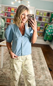 Lovely Outlook Denim Top