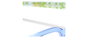 Light blue eyeglass temple with green printed pattern