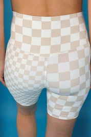 Checkered Dreams Bike Shorts - Natural