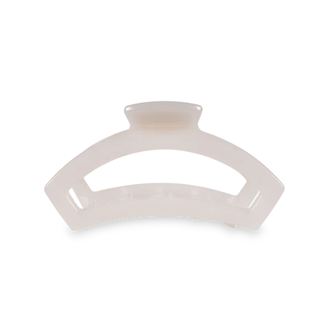 Medium Teletie Open Hair Clip - Coconut White