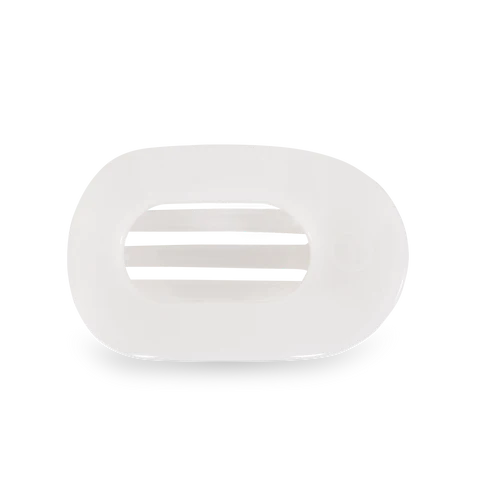 Small Flat Round Clip - Coconut White