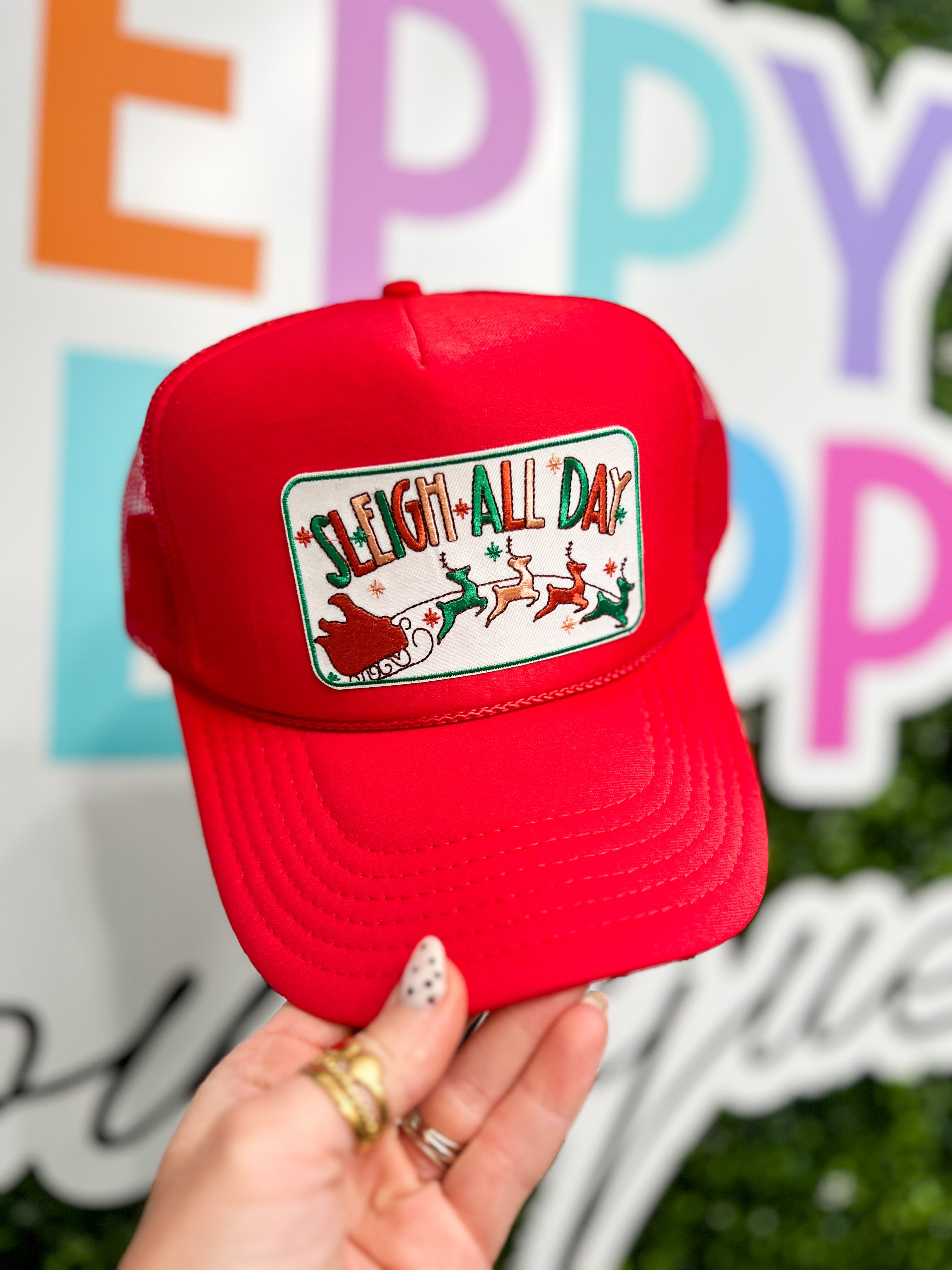 Sleigh All Day Trucker Hat - Red