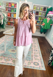 When You Know Sleeveless Tiered Top - Lilac