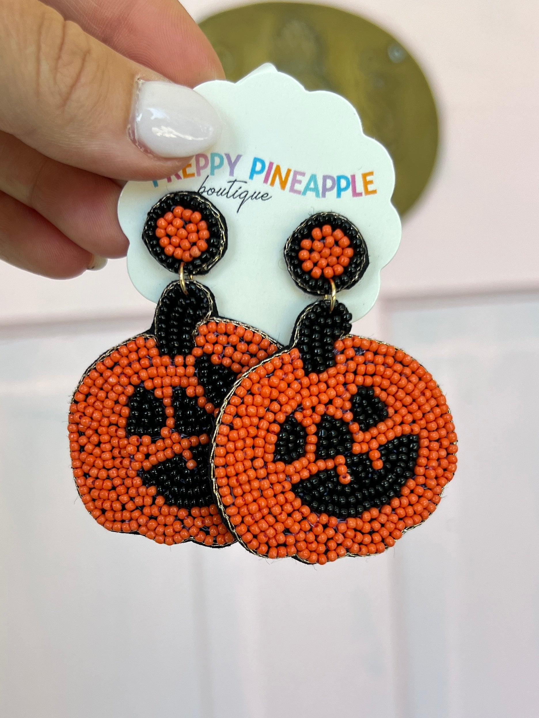 Pumpkin Beads Earrings