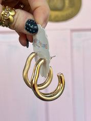 Layered Oval Open Hoops