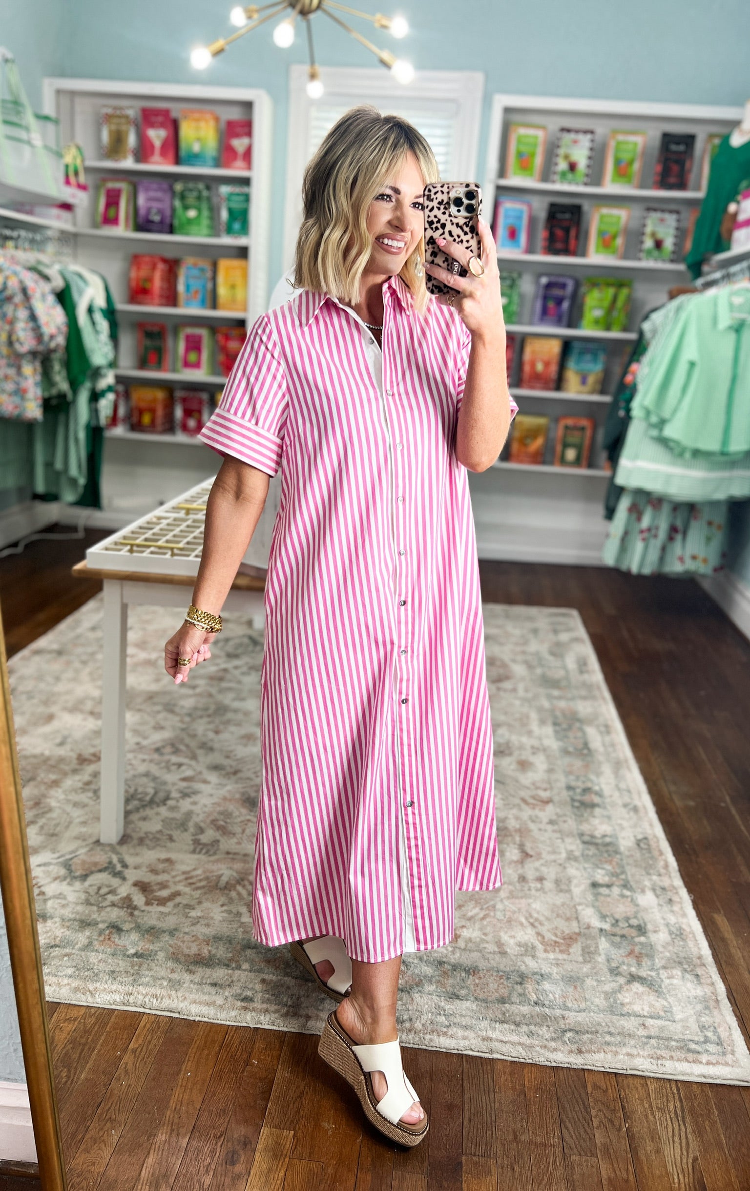 Just For You Shirt Dress - Lt. Pink
