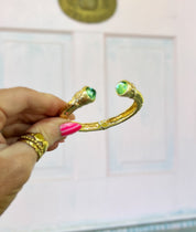 Jewel End Antique Cuff Bracelet- Peridot