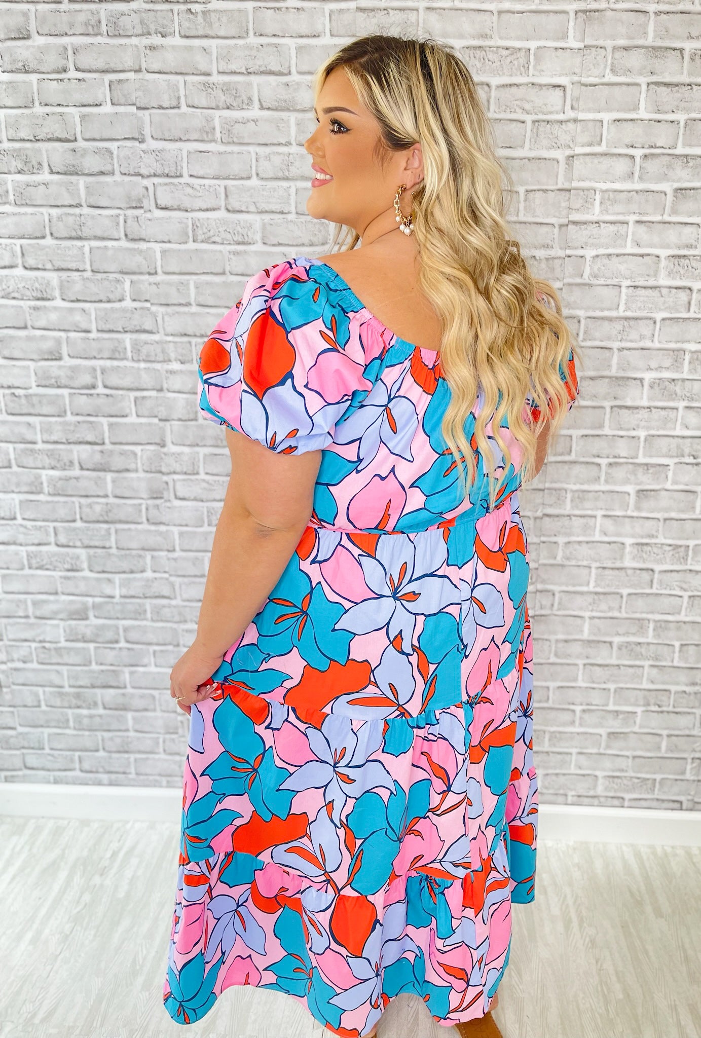 Easy Breezy Spring Maxi Dress - Aqua Coral