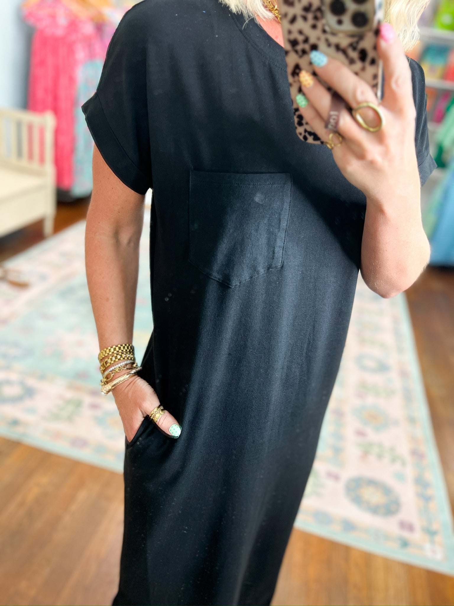A Clear Mind Midi Dress - Black