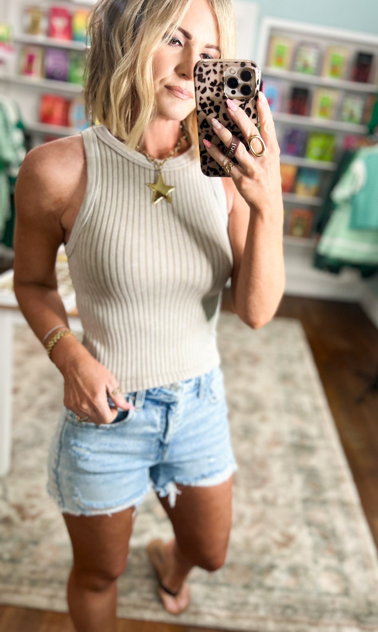 Breathe Deeper Ribbed Seamless Tank - Ash Mocha