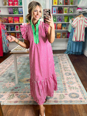 Just Makes Sense Midi Dress - Hot Pink