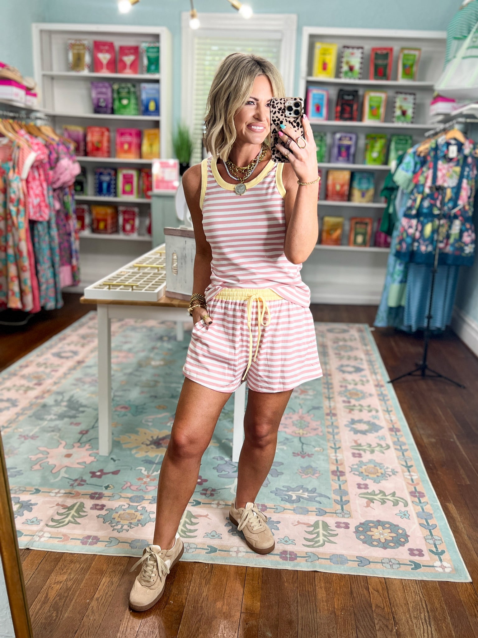 Seeking the Sun Jersey Tank Shorts Set - Blush
