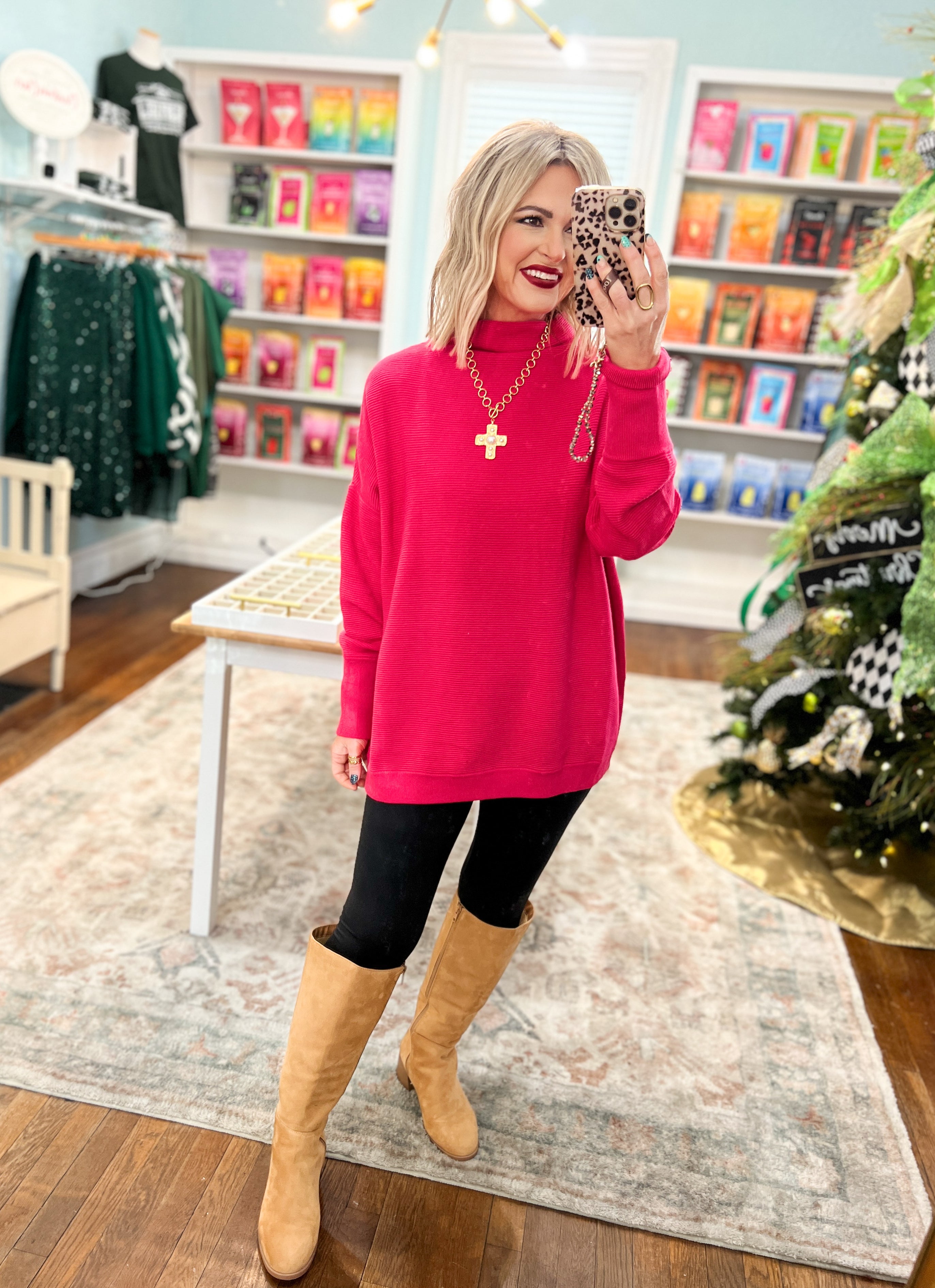 Thanks To You Oversized Tunic Top - Hot Pink