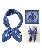 Paisley Print Bandana Scarf - Navy