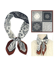 Paisley Print Bandana Scarf - Black/Brown