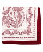 Paisley Print Bandana Scarf - White/Garnet