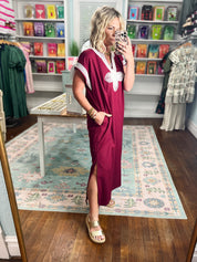 It's Up To You Midi Dress - Wine