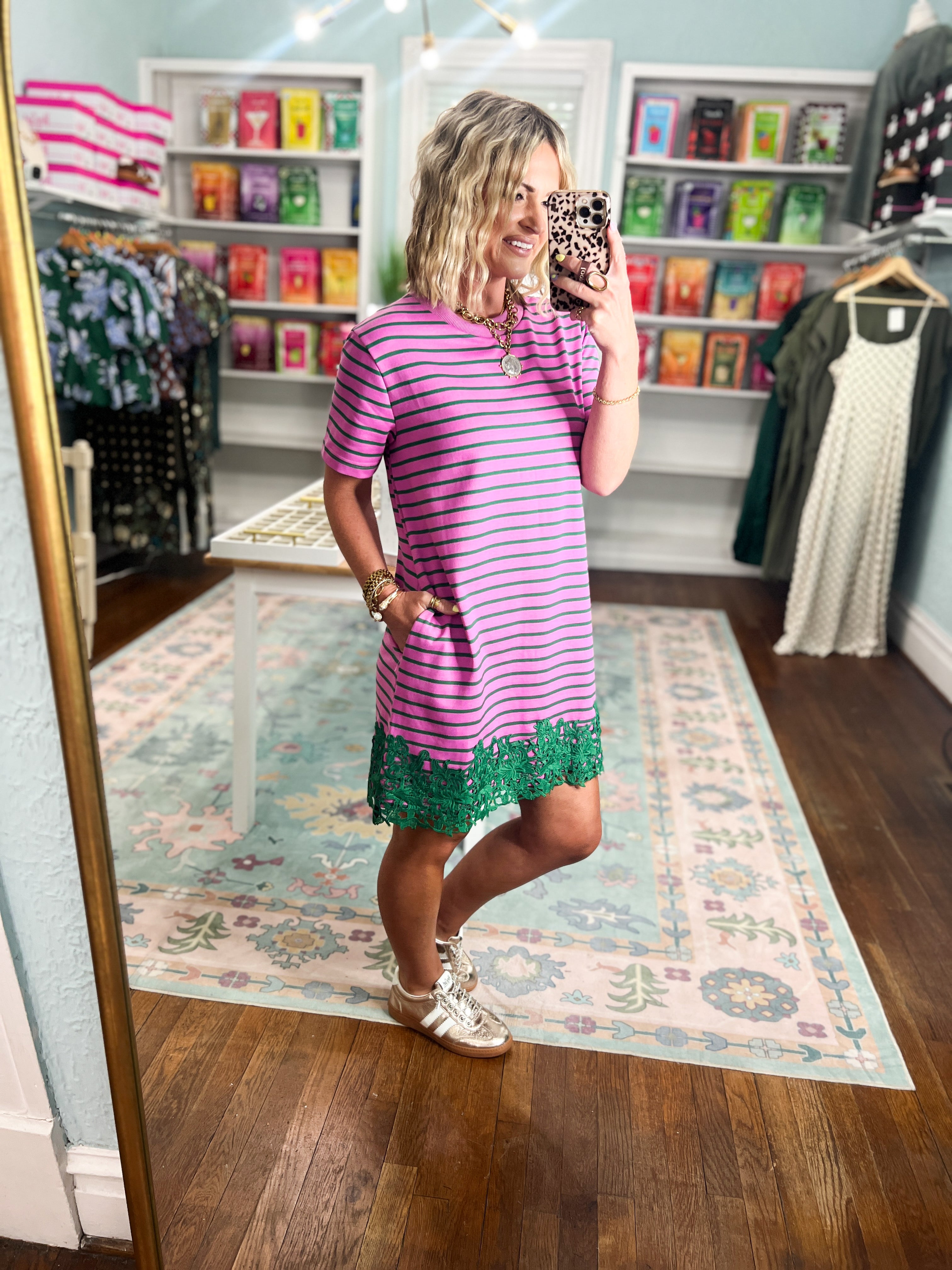 For Once In My Life Stripe Mini Dress - Orchid