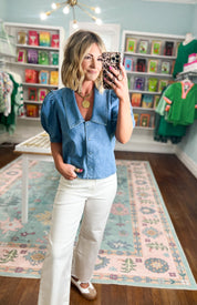Lovely Outlook Denim Top