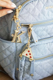 Letter Initial Bag Charm in Shiny Gold