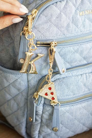 Letter Initial Bag Charm in Shiny Gold