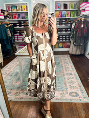 She's Got Grace Floral Dress - Brown