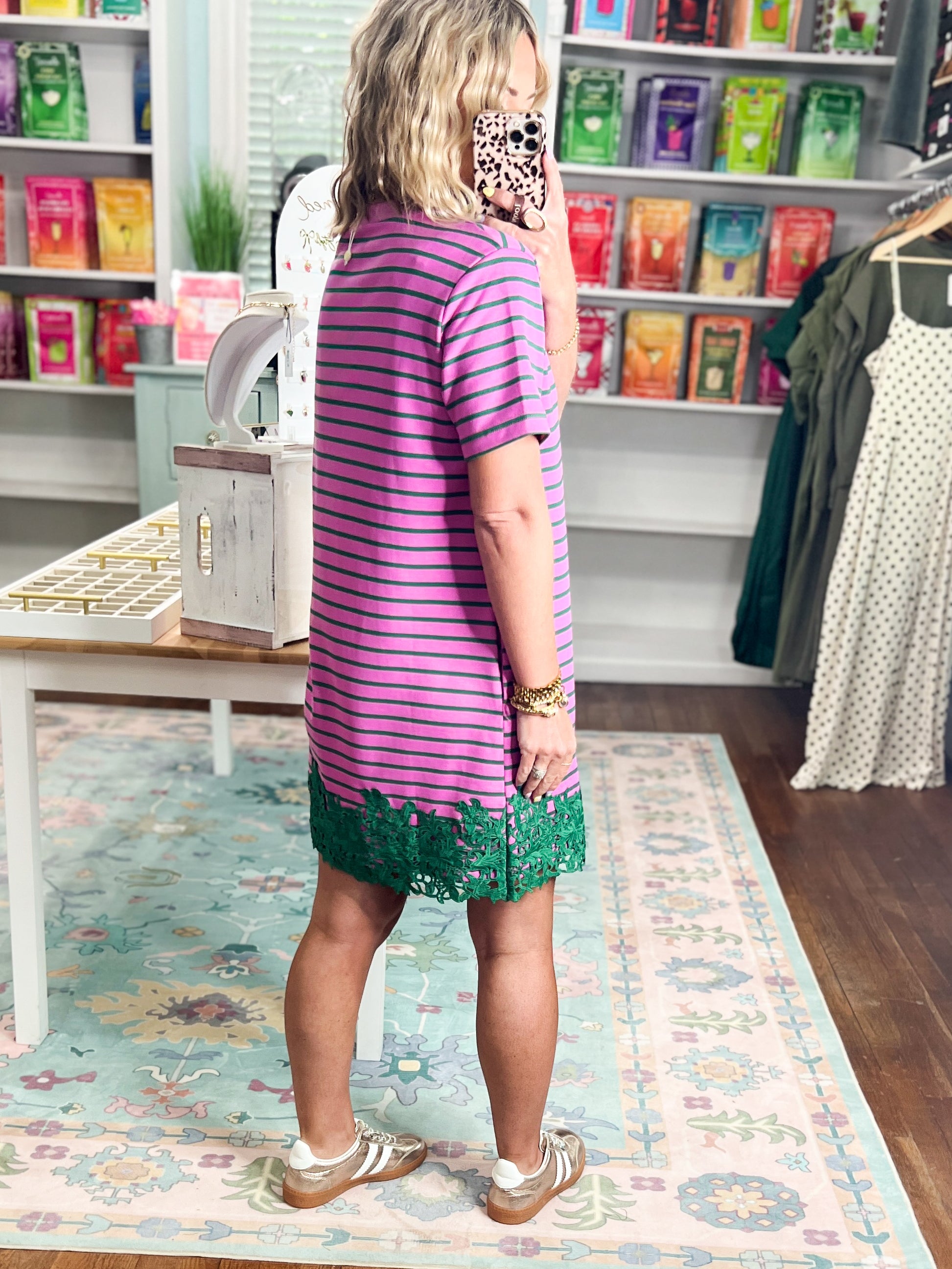 For Once In My Life Stripe Mini Dress - Orchid