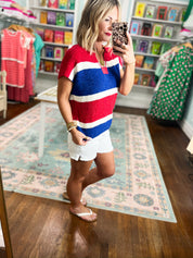 Weekend Flow Color Block Sweater Top