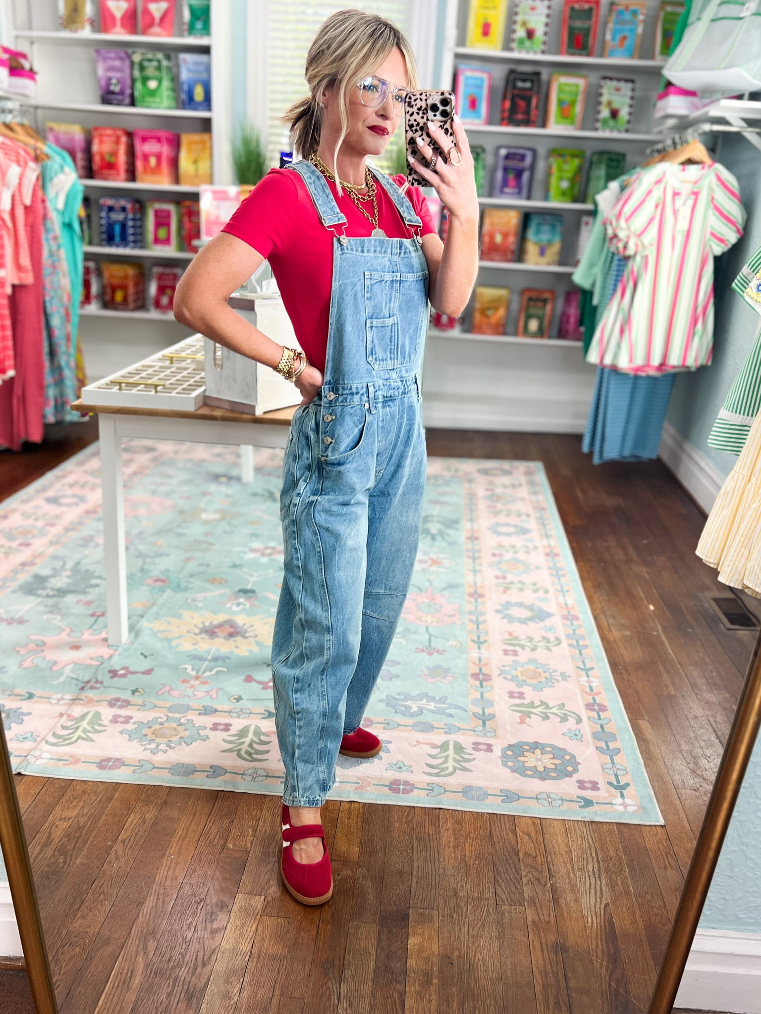 Just Ask Mineral Washed Barrel Leg Overalls