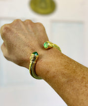 Jewel End Antique Cuff Bracelet- Peridot