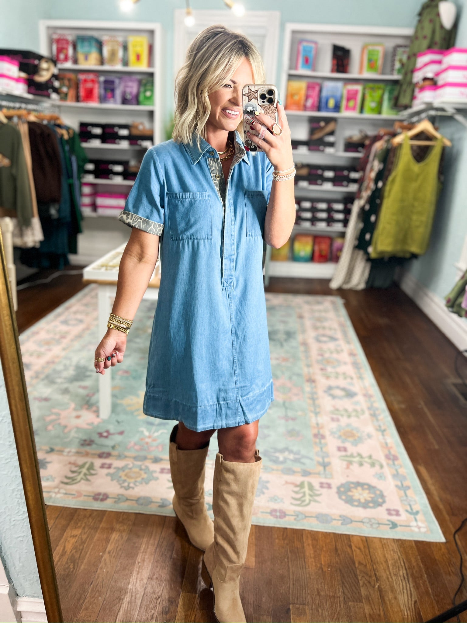 Worth a Second Denim Mini Dress