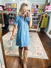 Worth a Second Denim Mini Dress