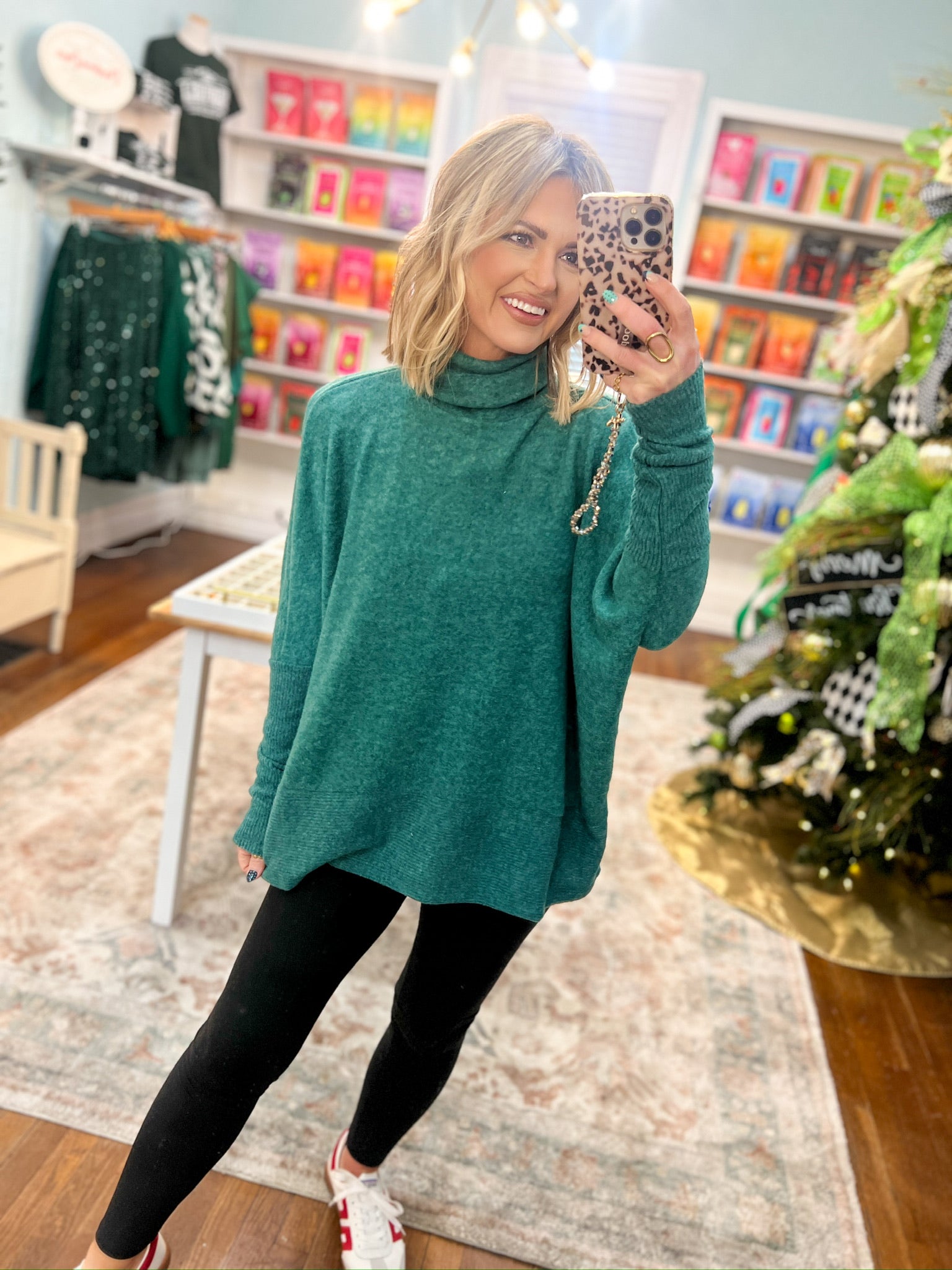 Full of Warmth Turtle Neck Sweater - Dk. Green