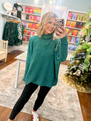 Full of Warmth Turtle Neck Sweater - Dk. Green