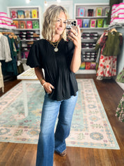 Midnight Pleated Blouse