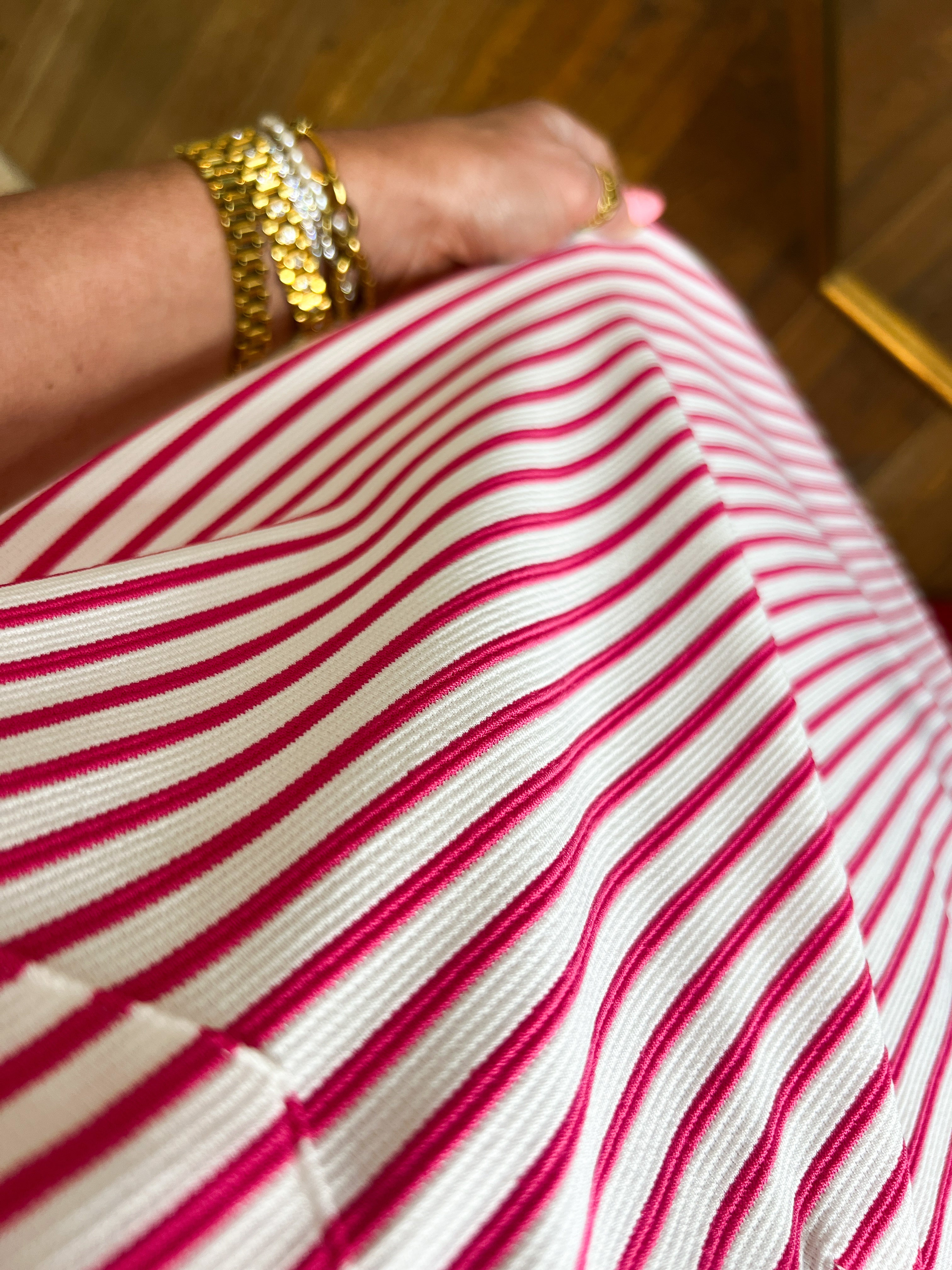 Great Days Ahead Striped T-Shirt Dress - Hot Pink