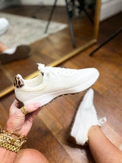 Corkys | No Prob Sneakers - White with Leopard