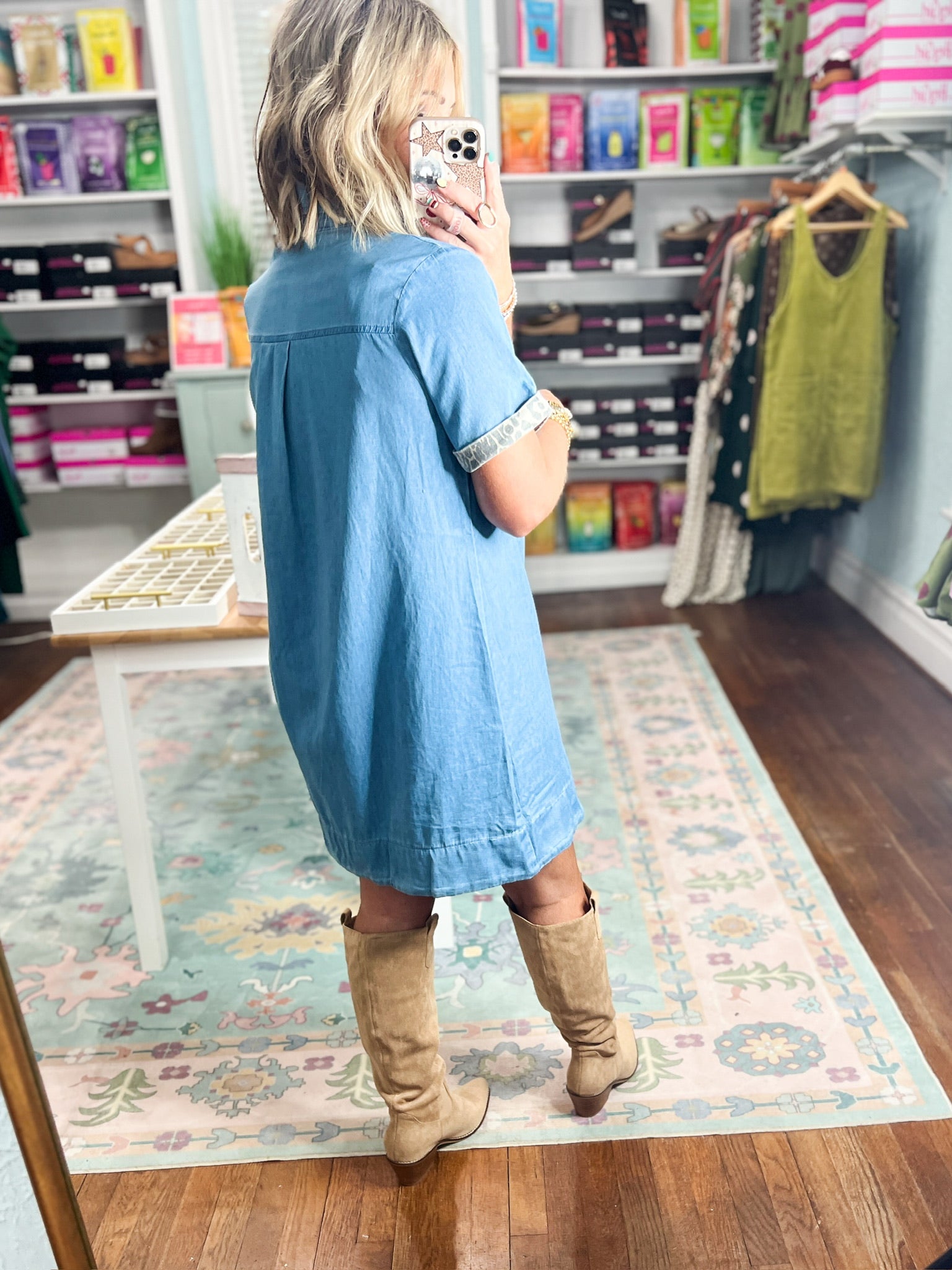 Worth a Second Denim Mini Dress
