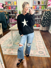 Midnight Star Hooded Sweater - Black