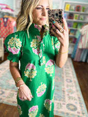 When It All Comes Together Ruffle Collar Midi Dress
