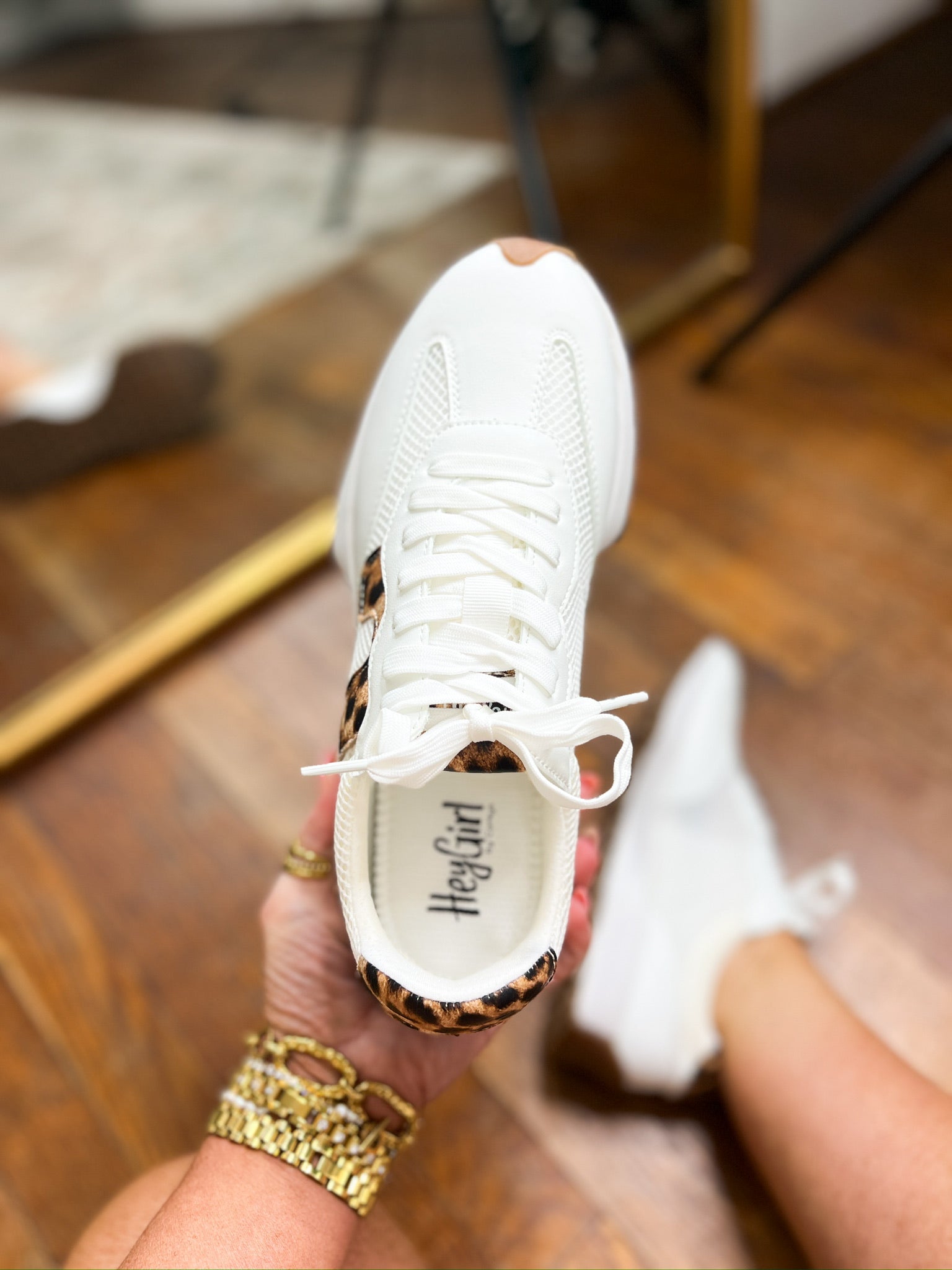 Corkys | No Prob Sneakers - White with Leopard