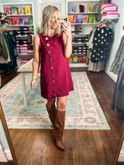 Perfect Introduction Mini Dress - Burgundy