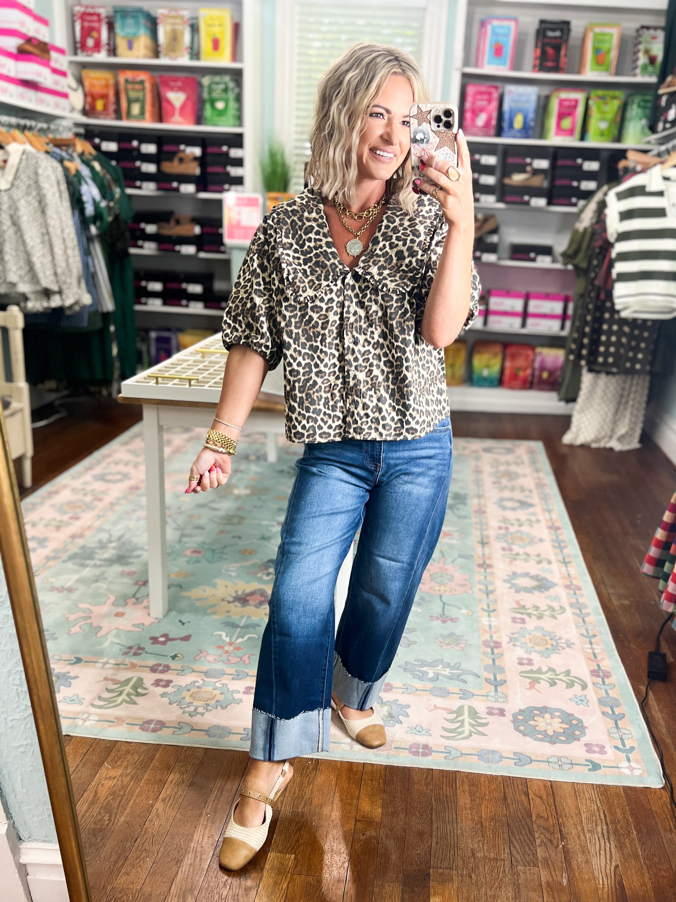 Feeling Fun Leopard Print Blouse