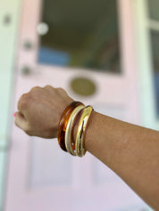 Resin and Metal Bangle Bracelet