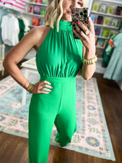 RSVP Ready Halter Neck Jumpsuit -Green