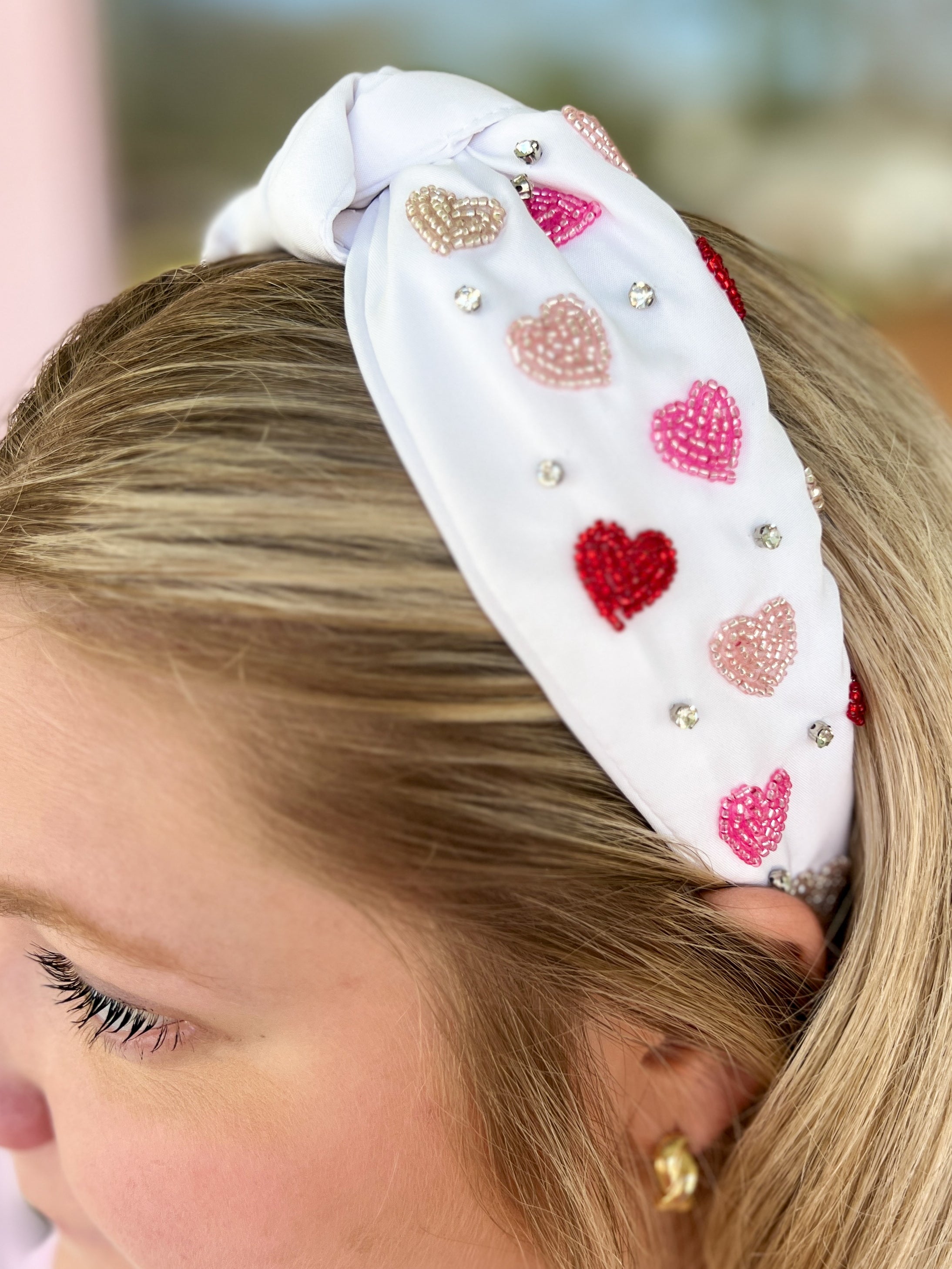 Beaded Heart Headband