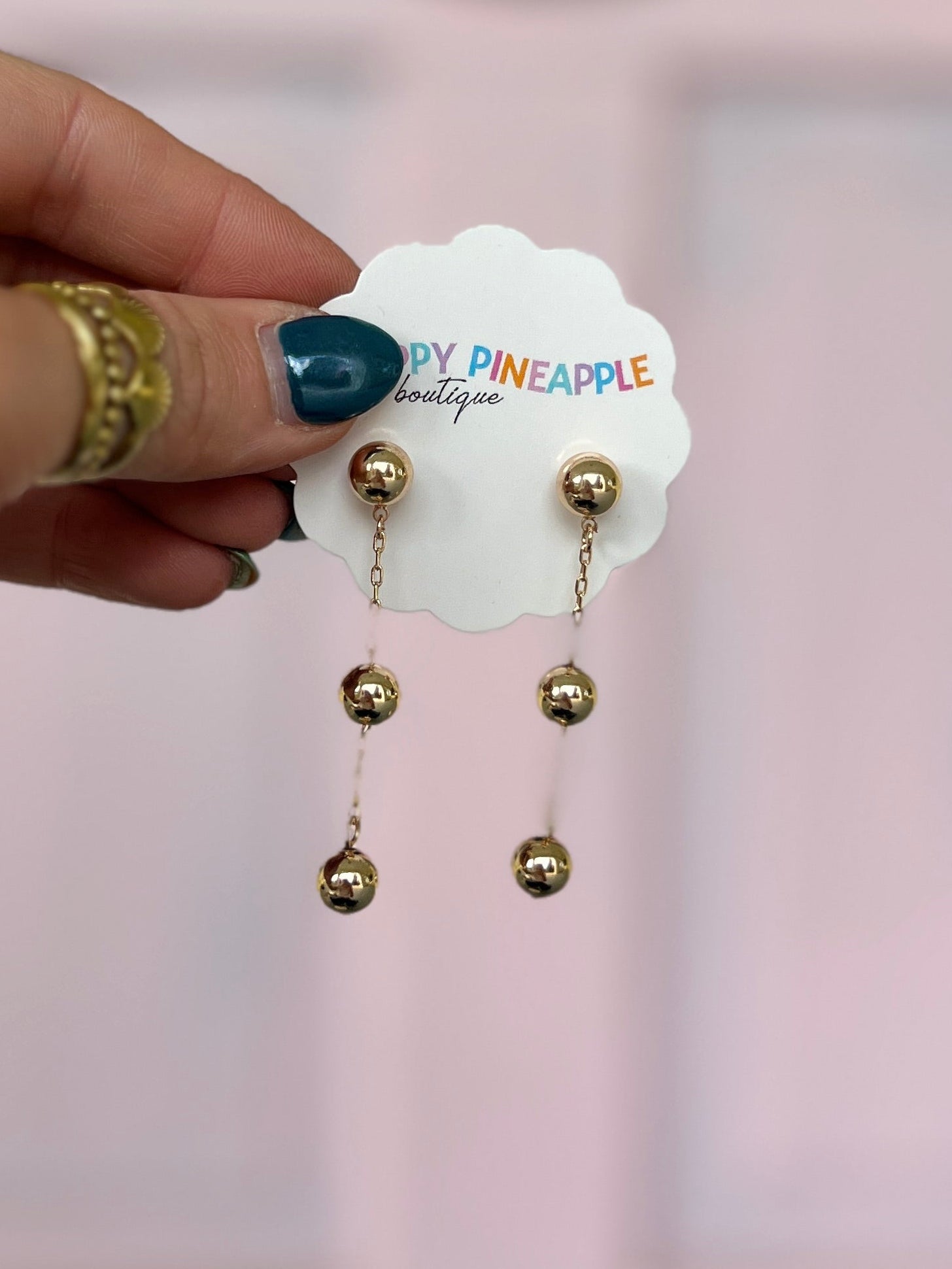 CCB Drop Earrings - Gold