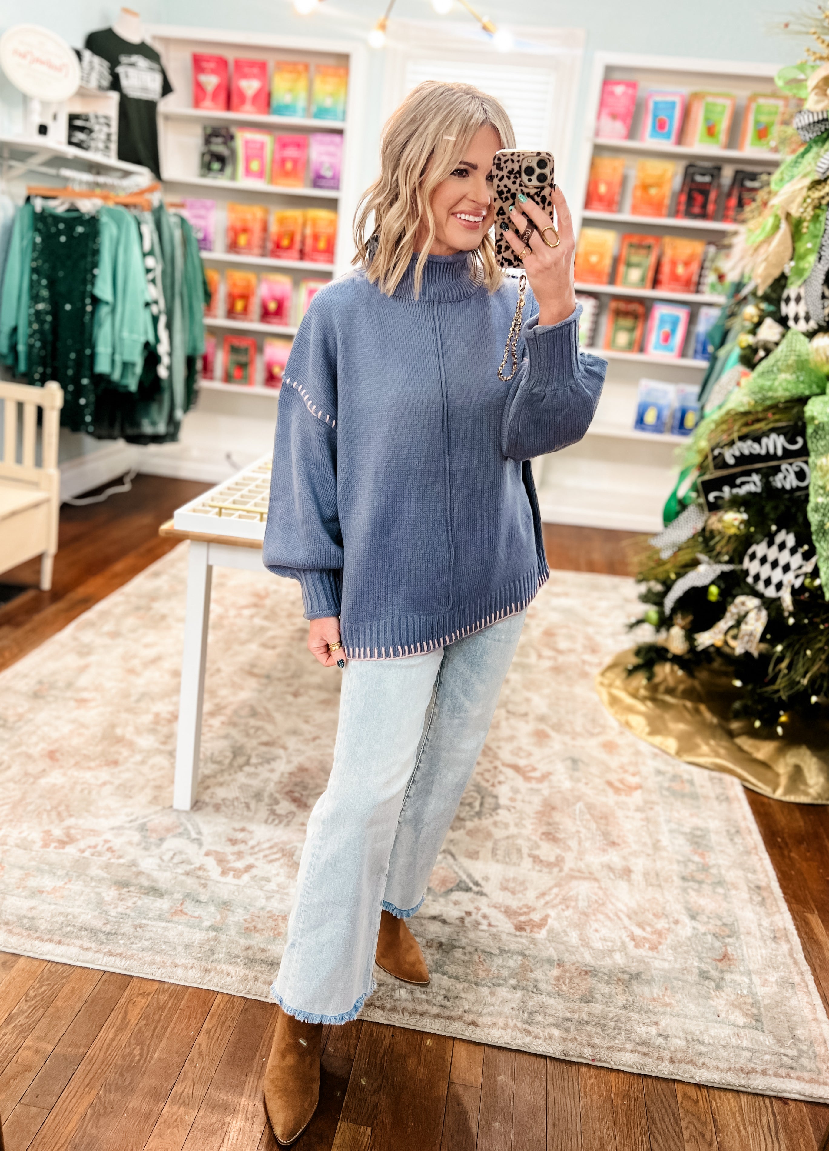 Prove You Right Mock Neck Sweater Top